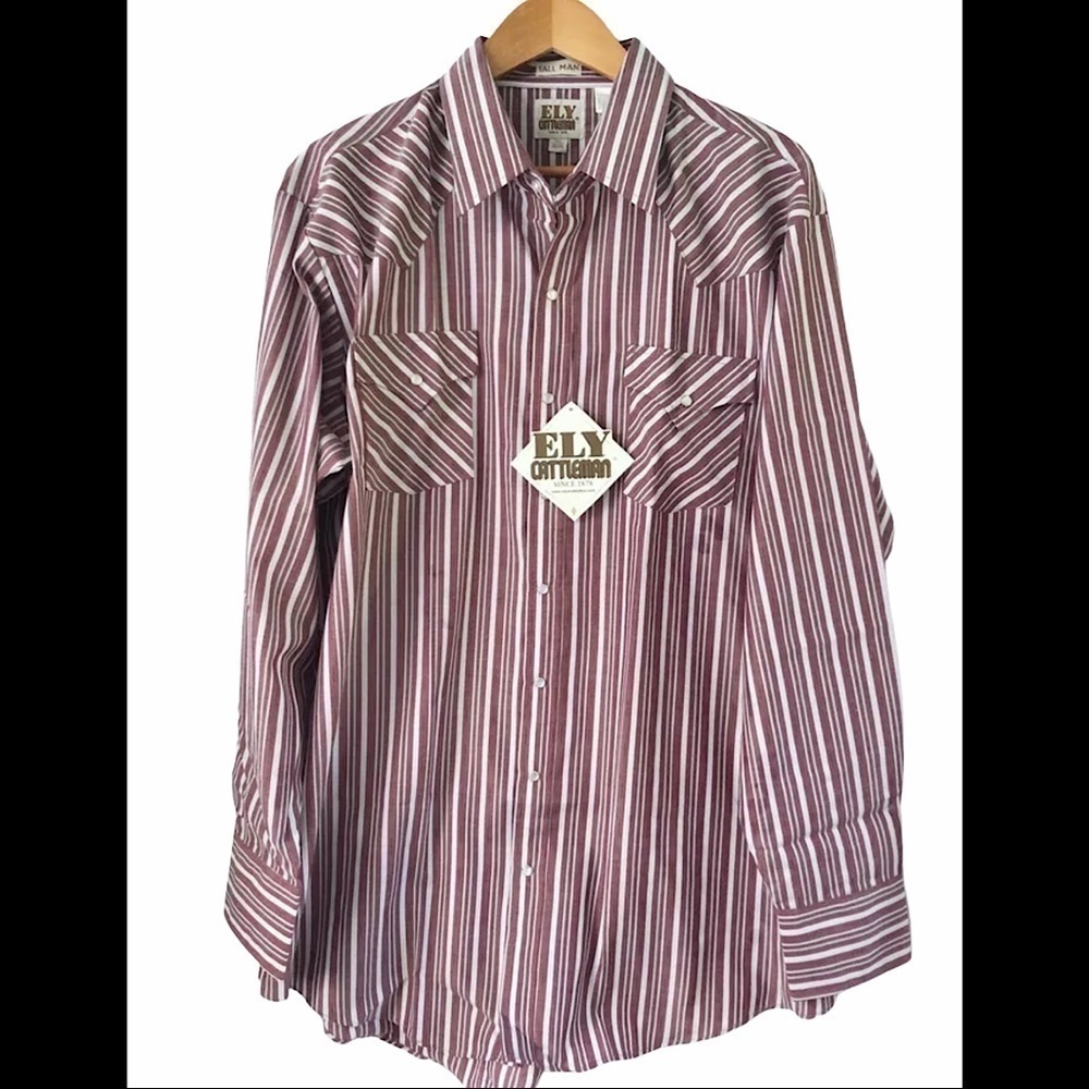 Ely Cattleman Western Tall Man Shirt 18 x 36 Tall